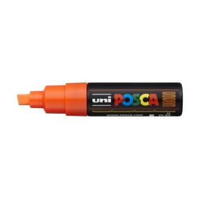 Posca PC-8K Marcador de Pintura - Punta Biselada Acrilica 8mm - Tinta Pigmentada Base al Agua - Resistente a la Luz - Color Naranja