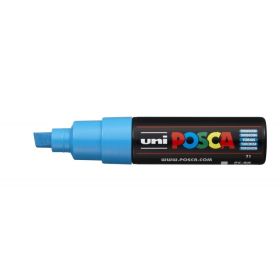 Posca PC-8K Marcador de Pintura - Punta Biselada Acrilica 8mm - Tinta Base al Agua - Resistente a la Luz - No Permanente - Color Turquesa