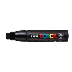 Posca PC-17K Marcador de Pintura - Punta de Poliester Biselada 15mm - Ancho de Trazo Muy Grueso - Tinta Base al Agua - Resistente a la Luz - Color Negro