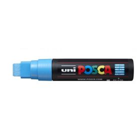 Posca PC-17K Marcador de Pintura - Punta Biselada de Poliester 15mm - Ancho de Trazo Muy Grueso - Tinta Base al Agua - No Permanente - Resistente a la Luz - Color Azul Claro