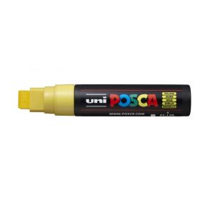 Posca PC-17K Marcador de Pintura - Punta Biselada de Poliester 15mm - Ancho de Trazo Muy Grueso - Tinta Base al Agua - Resistente a la Luz - No Permanente - Color Amarillo
