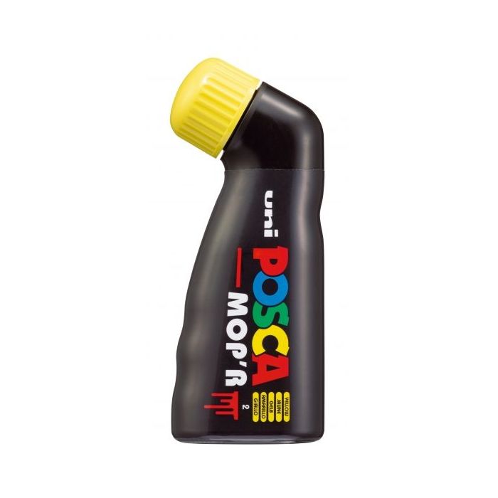 Posca PCM-22 Marcador de Pintura - Punta Redondeada de Gomaespuma 3-19mm - Tinta Base al Agua - Multi Efectos - No Permanente - Resistente a la Luz - Inodoro - Color Amarillo