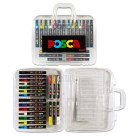 Posca PC-5M Pack de 20 Marcador de Pintura - Punta de Poliester - Tinta Pigmentada Base Agua - No Permanente - Resistente a la Luz - Color Surtido