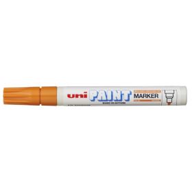 Uni-ball PX-20 Paint Marker - Marcador de Pintura - Punta Acrilica de Bala 2.2-2.8mm - Permanente en Todas las Superficies - Resistente a Luz y Agua - Color Naranja