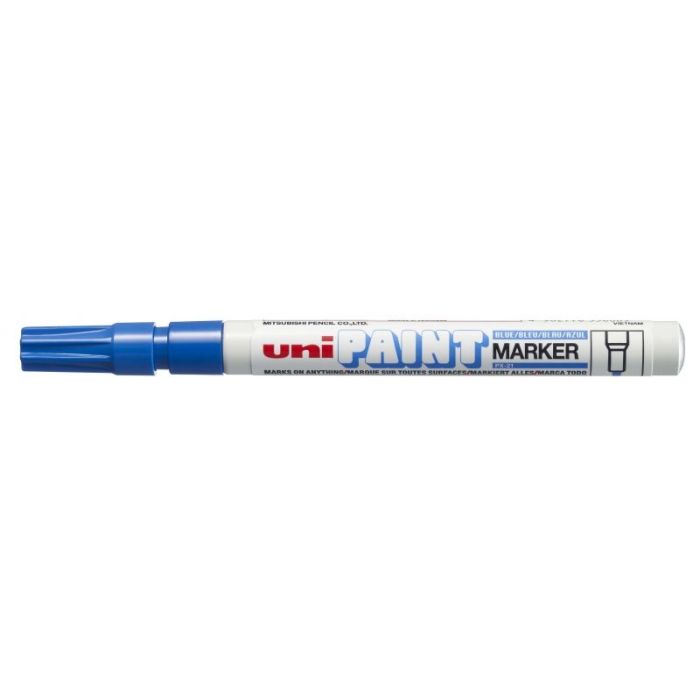Uni-ball PX-21 Paint Marker - Marcador de Pintura - Punta Acrilica de Bala 0.8-1.2mm - Permanente en Todas las Superficies - Resistente a Luz y Agua - Color Azul