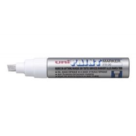 Uni-ball PX-30 Marcador de Pintura - Punta Biselada Acrilica 4-8.5mm - Permanente en Todas las Superficies - Resistente a Luz y Agua - Color Plata