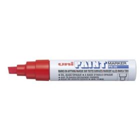 Uni-ball PX-30 Marcador de Pintura - Punta Biselada Acrilica 4-8.5mm - Permanente en Todas las Superficies - Resistente a Luz y Agua - Soporta Hasta 250ºC - Color Rojo