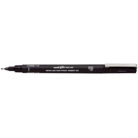 Uni-ball PINCS1-200 Rotulador Calibrado - Punta Poliacetal - Trazo Chisel - Tinta Pigmentada Resistente al Agua y Luz - Color Negro