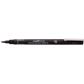 Uni-ball PINCS2-200 Rotulador Calibrado - Punta Poliacetal - Trazo Chisel - Tinta Pigmentada Resistente al Agua y Luz - Color Negro