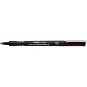 Uni-ball PINCS3-200 Rotulador Calibrado - Punta Poliacetal - Trazo Chisel - Tinta Pigmentada Resistente al Agua y Luz - Color Negro