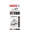 Uni-ball Uni Pin Lettering Pack de 5 Rotuladores Calibrados - Punta Poliacetal - Tinta Pigmentada Resistente al Agua y Luz - Colores Surtidos