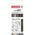 Uni-ball Uni Pin Brush Art Pack de 5 Rotuladores Calibrados - Punta Poliacetal - Tinta Pigmentada Resistente al Agua y a la Luz - Colores Surtidos
