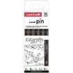 Uni-ball Uni Pin Caligrafia Pack de 5 Rotuladores Calibrados - Tinta Pigmentada Resistente al Agua y Luz - Ideal para Dibujo Profesional y Escritura - Color Negro