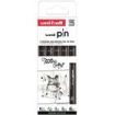 Uni-ball Uni Pin Tattoo Art Pack de 5 Rotuladores Calibrados - Punta Poliacetal - Tinta Pigmentada Resistente al Agua y Luz - Color Negro