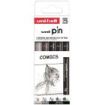 Uni-ball Uni Pin Comics Pack de 5 Rotuladores Calibrados - Punta Poliacetal - Tinta Pigmentada Resistente al Agua y Luz - Colores y Grosores Surtidos
