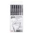 Uni-ball Uni Pin 200S Pack de 6 Rotuladores Calibrados - Punta Poliacetal - Tinta Pigmentada Resistente al Agua y Luz - Ideal para Dibujo Profesional y Escritura - Colores Negro y Gris