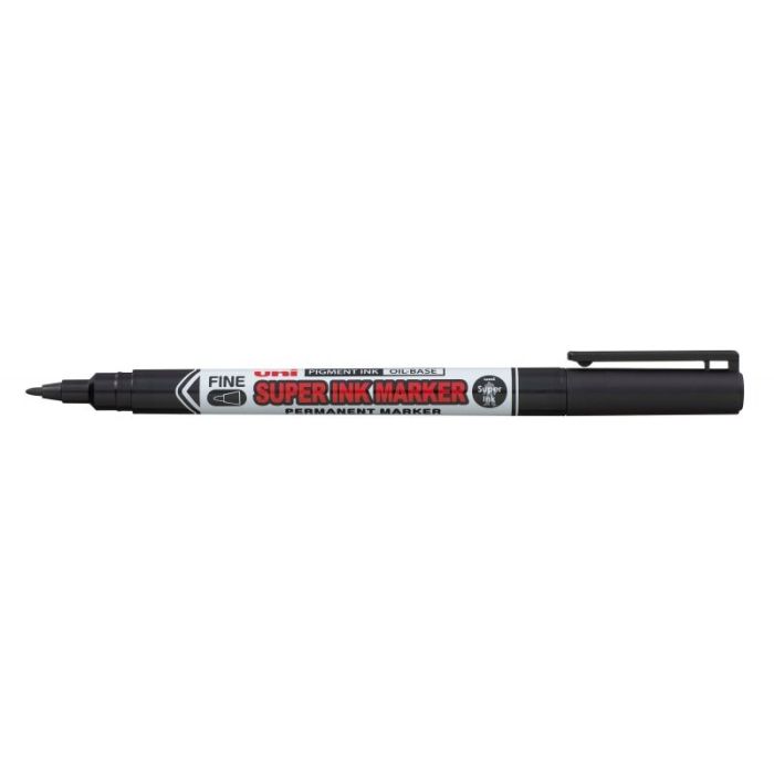 Uni-ball PNA-125 Super Ink Marcador Textil - Punta Acrilica 0.9mm - Tinta Pigmentada Base Aceite - Escribe en Multiples Superficies - Color Negro