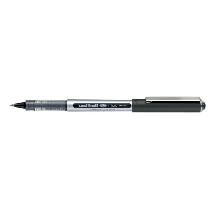 Uni-ball Eye Micro UB-150 Boligrafo de Tinta Liquida - Punta de Bola 0.5mm - Tinta Resistente al Agua y Luz - Sistema de Control de Tinta - Color Negro