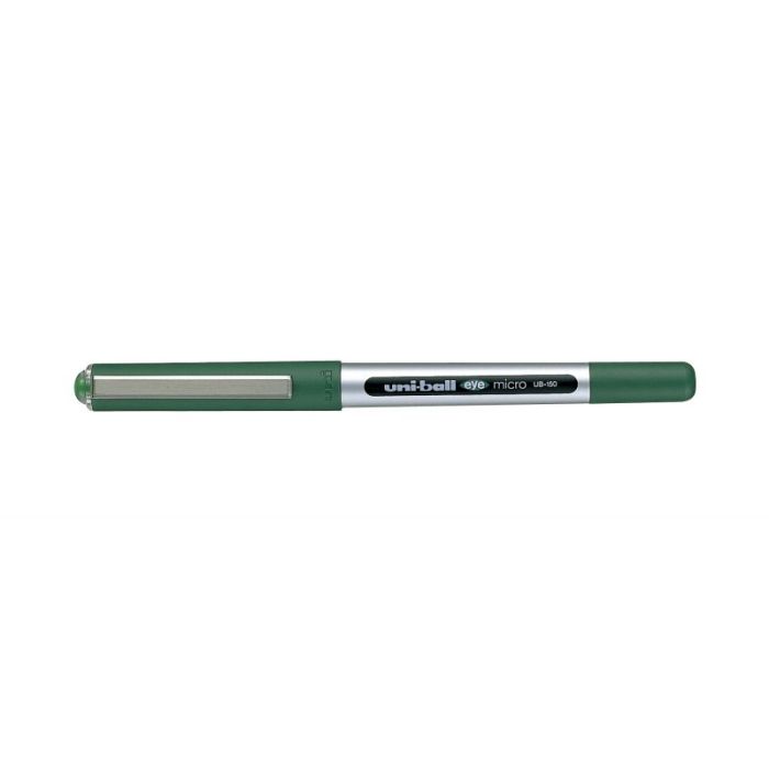 Uni-ball Eye Micro UB-150 Boligrafo de Tinta Liquida - Punta de Bola 0.5mm - Tinta Resistente al Agua y Luz - Sistema de Control de Tinta - Color Verde