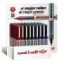 Uni-ball Eye Micro UB-150 Expositor de 54 Boligrafos de Tinta Liquida - Punta de Bola 0.5mm - Tinta Resistente al Agua y Luz - Sistema de Control de Tinta - Ventana de Nivel de Tinta - Color Surtido