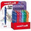 Uni-ball JetStream Sport SXN-150C/3D Expositor de 36 Boligrafos Retractiles - Punta de Bola 0.7mm - Tinta Pigmentada Resistente al Agua y Luz - Secado Instantaneo - Color Surtido
