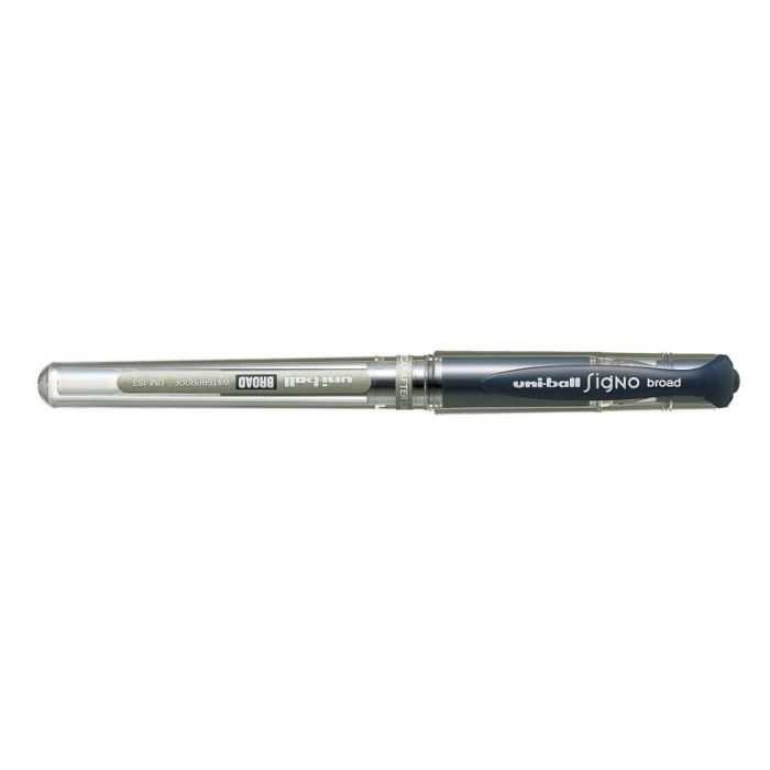 Uni-ball Signo Broad UM-153 Roller de Tinta Gel - Punta de Bola 1mm - Trazo Estilografico - Sujecion de Caucho - Color Azul Oscuro