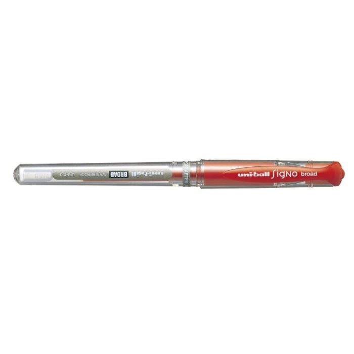 Uni-ball Signo Broad UM-153 Roller de Tinta Gel - Punta de Bola 1mm - Sujecion de Caucho - Color Rojo