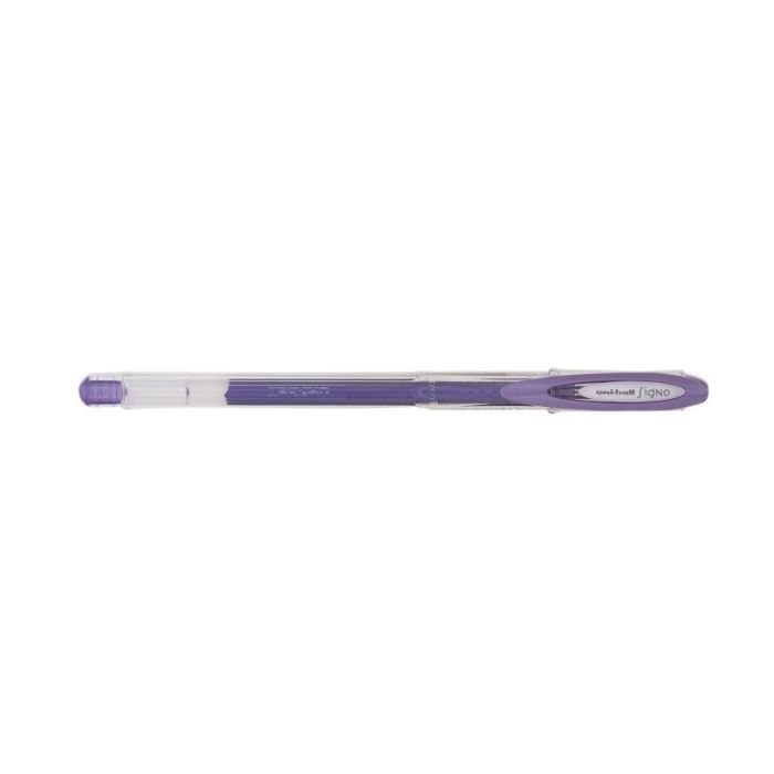 Uni-ball Signo Noble Metal UM-120NM Roller de Tinta Gel - Punta de Bola 0.8mm - Tinta Resistente al Agua y Luz - Escribe en Papel Negro y Blanco - Color Violeta