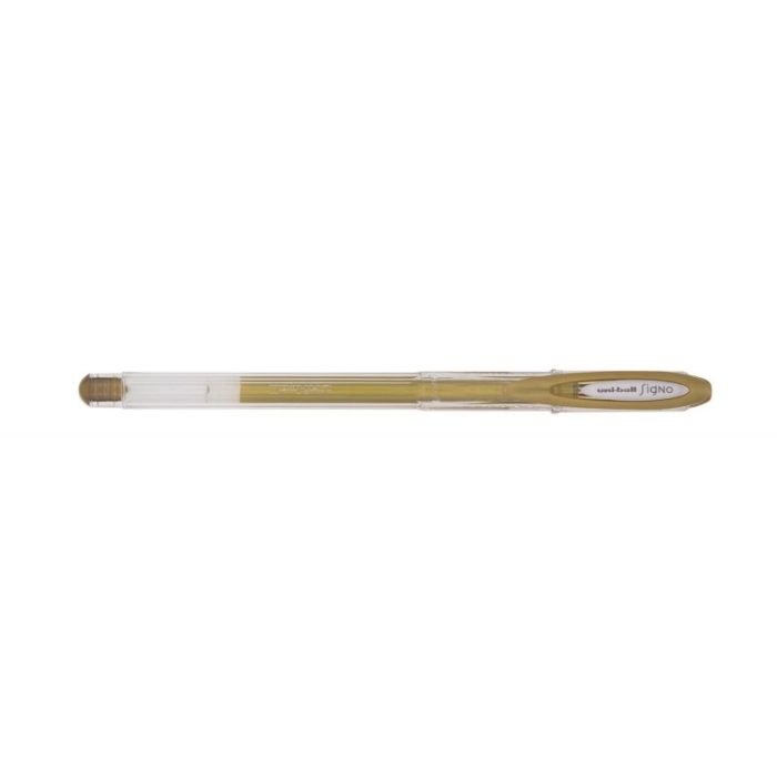 Uni-ball Signo Noble Metal UM-120NM Roller de Tinta Gel - Punta de Bola 0.8mm - Tinta Resistente al Agua y Luz - Escribe en Papel Negro y Blanco - Color Oro