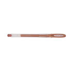 Uni-ball Signo Noble Metal UM-120NM Boligrafo de Tinta Gel - Punta de Bola 0.8mm - Tinta Pigmentada Resistente al Agua y Luz - Escribe en Papel Negro y Blanco - Color Bronce