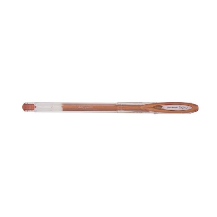 Uni-ball Signo Noble Metal UM-120NM Boligrafo de Tinta Gel - Punta de Bola 0.8mm - Tinta Pigmentada Resistente al Agua y Luz - Escribe en Papel Negro y Blanco - Color Bronce