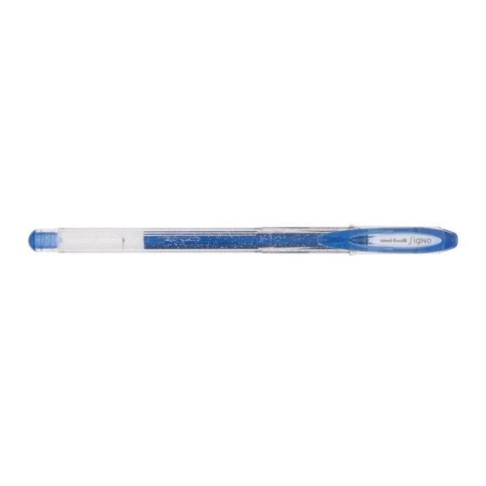 Uni-ball Signo Sparkling UM-120SP Boligrafo de Tinta Gel - Punta de Bola 1mm - Tinta Pigmentada Resistente al Agua y Luz - Efecto Purpurina - Color Azul