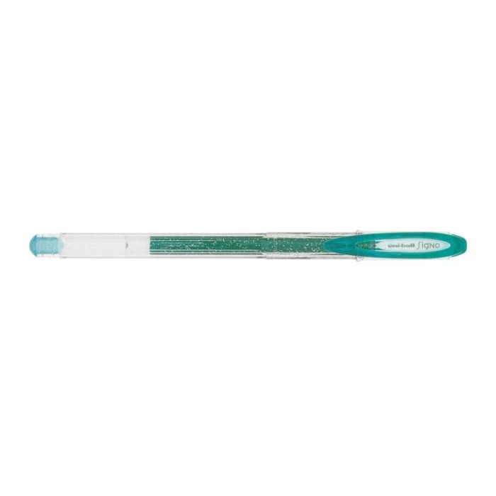 Uni-ball Signo Sparkling UM-120SP Boligrafo de Tinta Gel - Punta de Bola 1mm - Tinta Pigmentada Resistente al Agua y a la Luz - Efecto Purpurina - Color Verde
