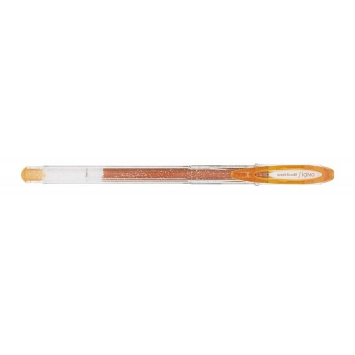 Uni-ball Signo Sparkling UM-120SP Boligrafo de Tinta Gel - Punta de Bola 1mm - Tinta Pigmentada Resistente al Agua y Luz - Efecto Purpurina - Color Naranja