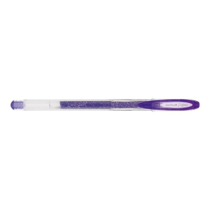 Uni-ball Signo Sparkling UM-120SP Boligrafo de Tinta Gel - Punta de Bola 1mm - Tinta Pigmentada Resistente al Agua y Luz - Efecto Purpurina - Color Violeta