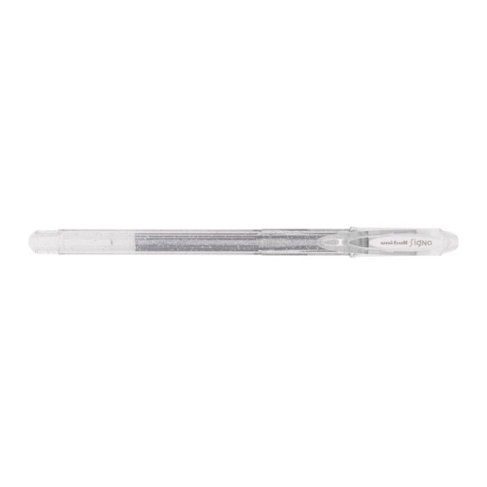 Uni-ball Signo Sparkling UM-120SP Roller de Tinta Gel - Punta de Bola 1mm - Tinta Pigmentada Resistente al Agua y Luz - Efecto Purpurina - Color Plata