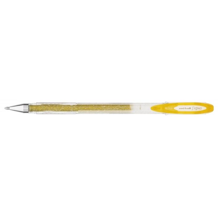 Uni-ball Signo Sparkling UM-120SP Boligrafo de Tinta Gel - Punta de Bola 1mm - Tinta Pigmentada Resistente al Agua y Luz - Efecto Purpurina - Color Oro