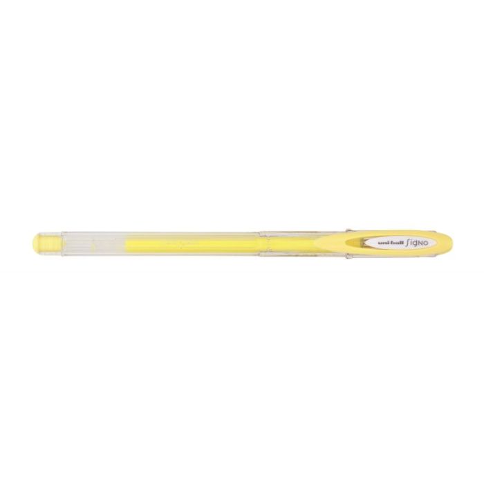 Uni-ball Signo Angelic UM-120AC Boligrafo de Tinta Gel - Punta de Bola 0.7mm - Tinta Resistente al Agua y Luz - Escribe en Papel Negro y Blanco - Color Amarillo