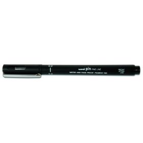 Uni-ball PIN02-200(S) Rotulador Calibrado - Punta Poliacetal 0.2mm - Tinta Pigmentada Resistente al Agua y Luz - Ideal para Dibujo Profesional y Escritura - Color Negro