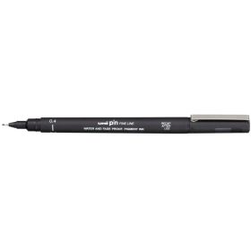 Uni-ball PIN04-200(S) Rotulador Calibrado - Punta Poliacetal 0.4mm - Tinta Pigmentada Resistente al Agua y Luz - Color Negro