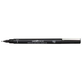 Uni-ball PIN07-200(S) Rotulador Calibrado - Punta Poliacetal 0.7mm - Tinta Pigmentada Resistente al Agua y Luz - Trazo Nitido y Suave - Color Negro