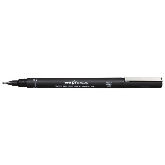 Uni-ball PIN07-200(S) Rotulador Calibrado - Punta Poliacetal 0.7mm - Tinta Pigmentada Resistente al Agua y Luz - Trazo Nitido y Suave - Color Negro