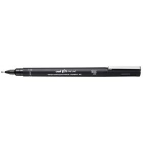 Uni-ball PIN10-200(S) Rotulador Calibrado - Punta Poliacetal 1mm - Ancho de Trazo 1mm - Tinta Pigmentada Resistente al Agua y Luz - Color Negro