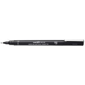 Uni-ball PIN12-200(S) Rotulador Calibrado - Punta Poliacetal 1.2mm - Ancho de Trazo 1.2mm - Tinta Pigmentada Resistente al Agua y Luz - Color Negro