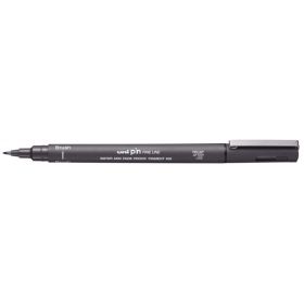 Uni-ball PINBR-200(S) Rotulador Calibrado - Punta Poliacetal Brush - Tinta Pigmentada Resistente al Agua y Luz - Color Gris Claro