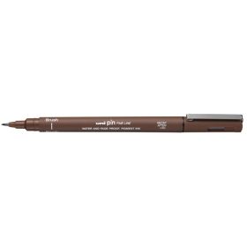 Uni-ball PINBR-200(S) Rotulador Calibrado - Punta Poliacetal Brush - Tinta Pigmentada Resistente al Agua y Luz - Color Sepia