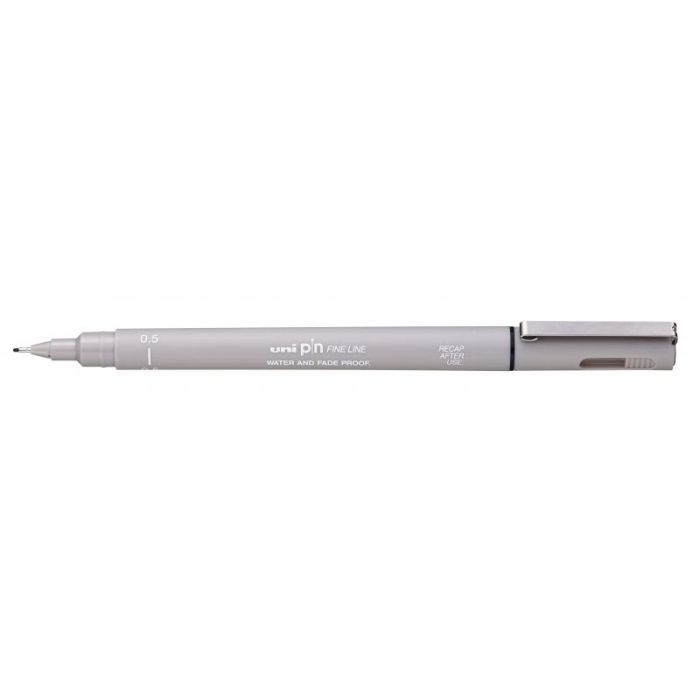 Uni-ball PIN05-200 Rotulador Calibrado - Punta Poliacetal 0.5mm - Tinta Pigmentada Resistente al Agua y Luz - Color Gris Claro