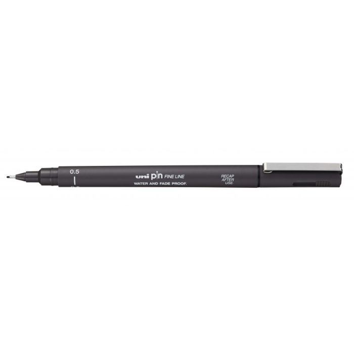 Uni-ball PIN05-200 Rotulador Calibrado - Punta Poliacetal 0.5mm - Tinta Pigmentada Resistente al Agua y Luz - Color Gris Oscuro