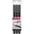 Uni-ball PIN 02/04/08 Pack de 3 Rotuladores Calibrados - Punta Poliacetal - Tinta Pigmentada Resistente al Agua y Luz - Color Negro