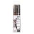 Uni-ball PIN-200(S) Pack de 3 Rotuladores Calibrados - Punta Poliacetal - Tinta Pigmentada Resistente al Agua y Luz - Ideal para Dibujo Profesional y Escritura - Color surtido